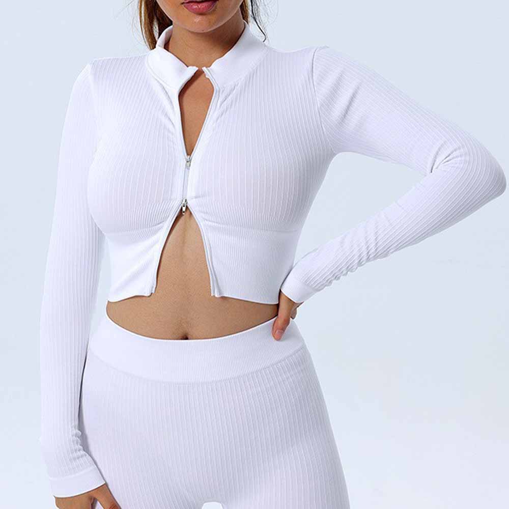 Women's New Fashion Joker Sports Bra Yoga Pants Long-sleeved Jacket Short-sleeved Tight Training Vest Six-piece Yoga Clothes.