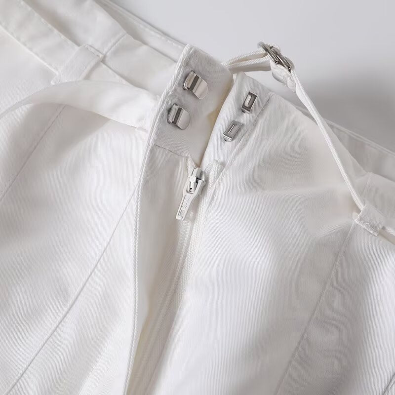 Women's chic fashion loose pleated casual wide leg pants