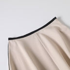 Women's 2025 new fashion contrasting draped midi skirt