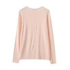 Women's new fashion solid base O Neck long sleeved knitted top