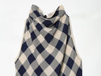 Women's plaid hanging collar MIDI dress