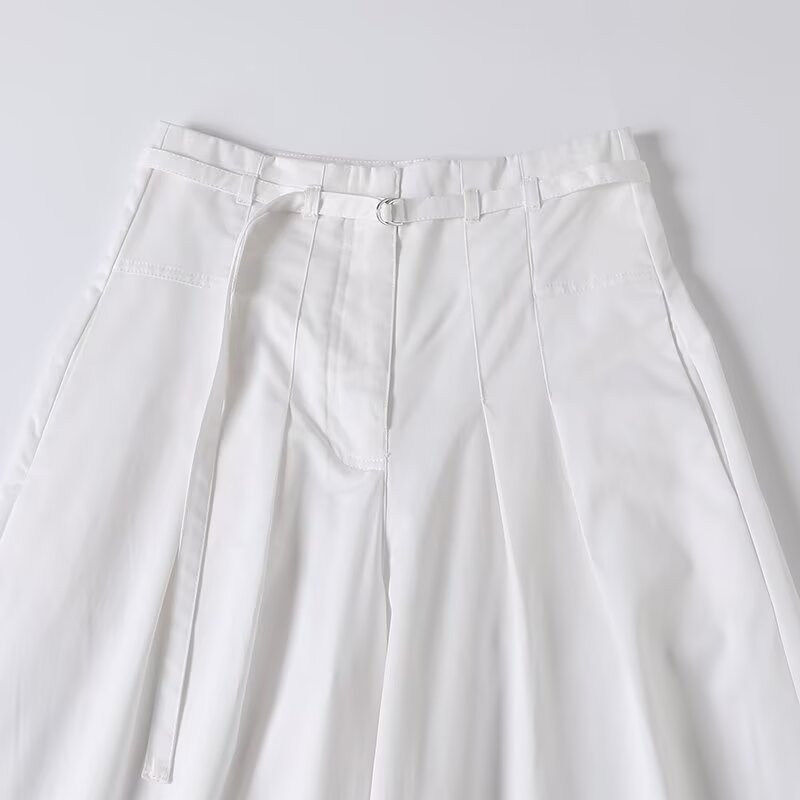 Women's chic fashion loose pleated casual wide leg pants