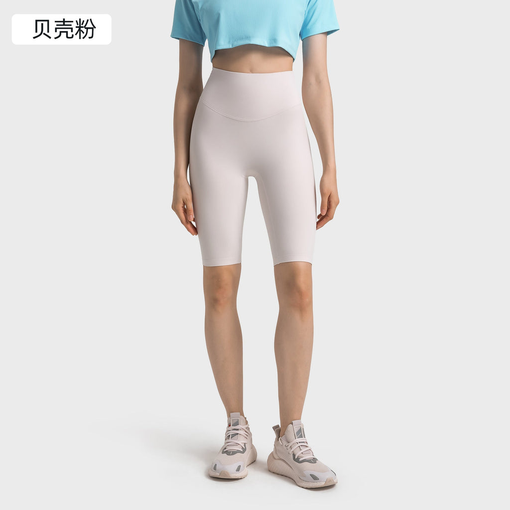 Women's new fashion, no embarrassing line, anti-curling, high waist, abdomen and hip lifting yoga pants, elastic sports pants.