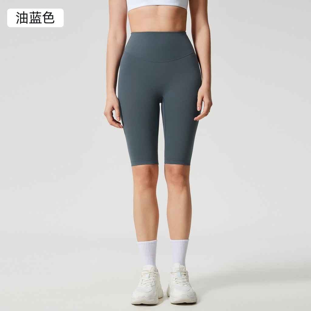 Women's new fashion, no embarrassing line, anti-curling, high waist, abdomen and hip lifting yoga pants, elastic sports pants.