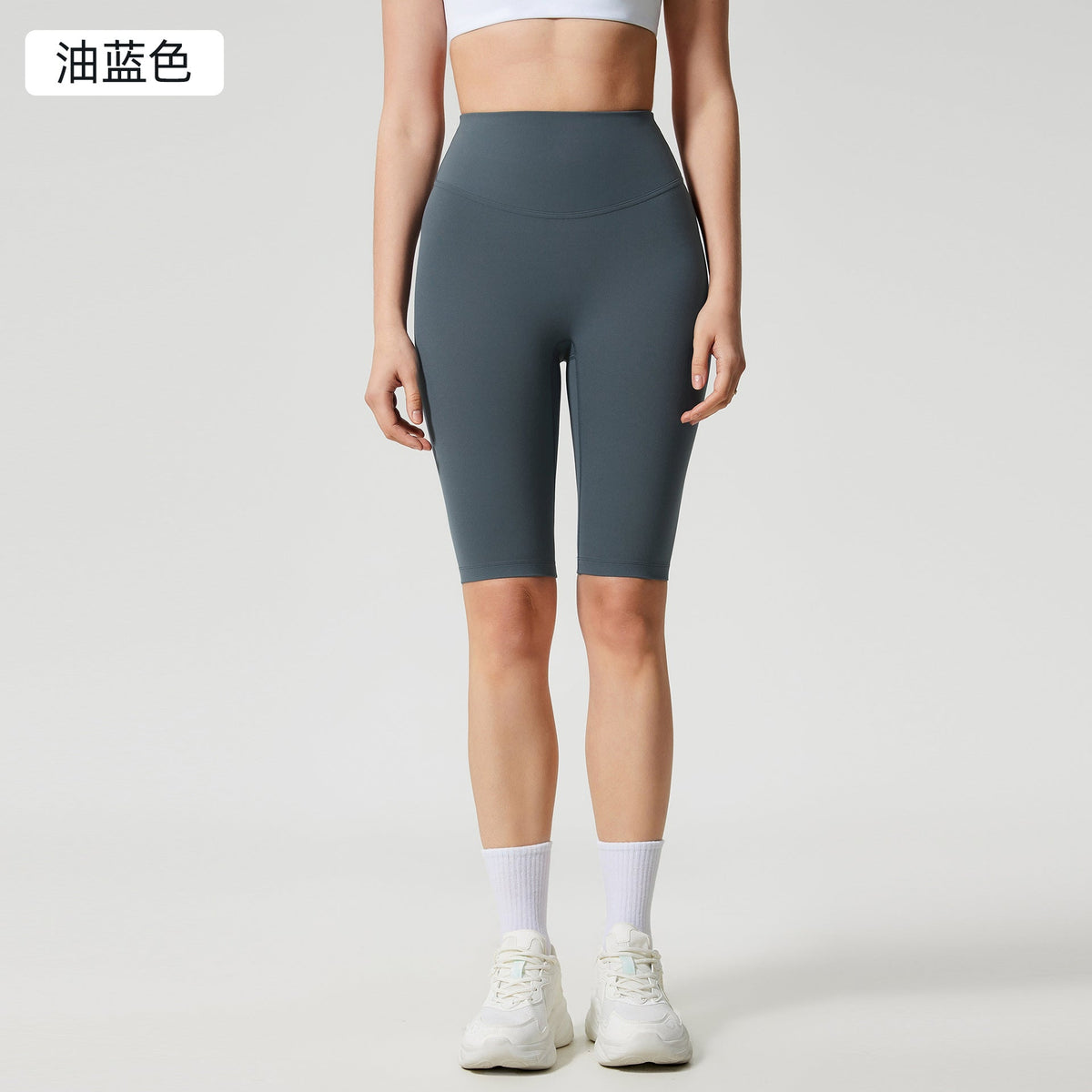 Women's new fashion, no embarrassing line, anti-curling, high waist, abdomen and hip lifting yoga pants, elastic sports pants.
