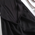 Women's new fashion black sleeveless backless mini dress