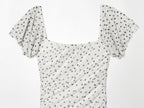 Women's slim pleated polka dot dress