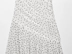 Women's slim pleated polka dot dress