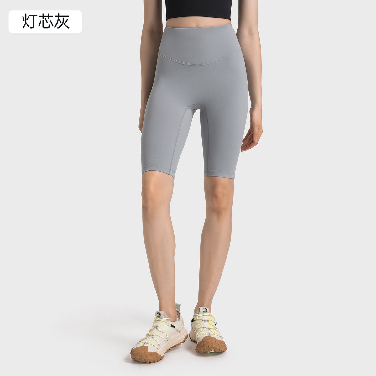 Women's new fashion, no embarrassing line, anti-curling, high waist, abdomen and hip lifting yoga pants, elastic sports pants.