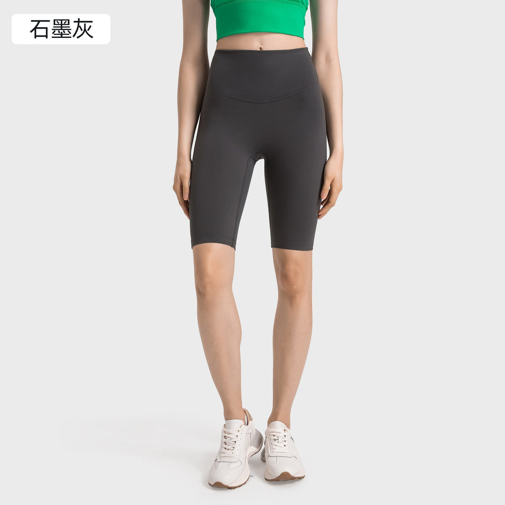 Women's new fashion, no embarrassing line, anti-curling, high waist, abdomen and hip lifting yoga pants, elastic sports pants.