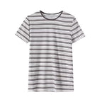 Women's Summer Fashion Short Sleeve O Neck Striped T-shirt