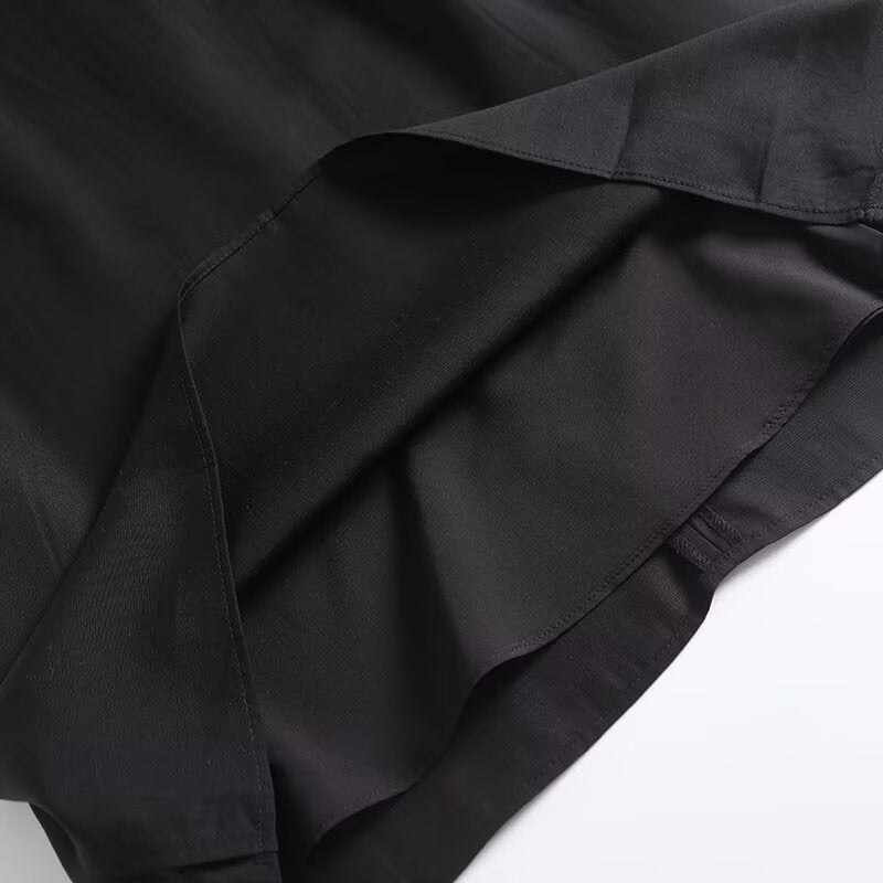Women's new fashion black sleeveless backless mini dress