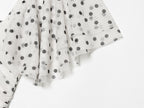 Women's slim pleated polka dot dress