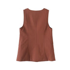 Women's new fashion casual single breasted V-neck suit vest