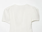 Women's button decoration bubble sleeve mini dress