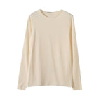 Women's new fashion solid base O Neck long sleeved knitted top