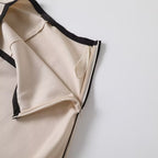 Women's 2025 new fashion contrasting draped midi skirt