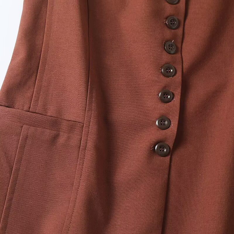 Women's new fashion casual single breasted V-neck suit vest