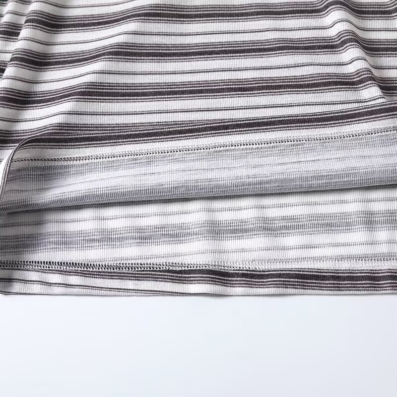 Women's Summer Fashion Short Sleeve O Neck Striped T-shirt